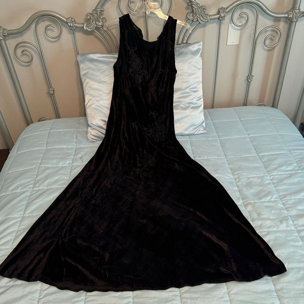 Floor length black gown